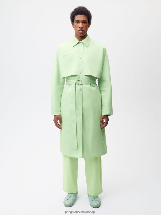 odjeća Pangaia kaput od organskog pamuka pistacija žene 4VDHN0488