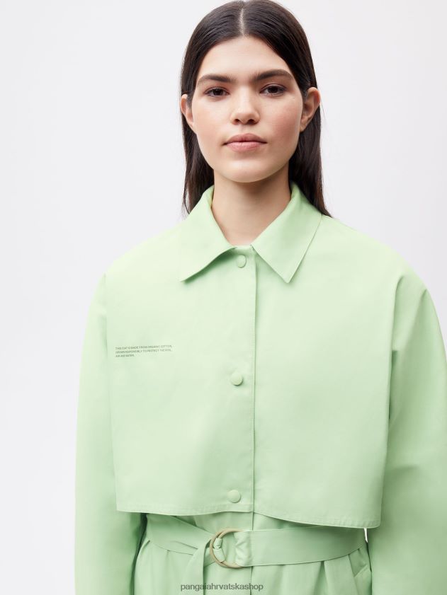 odjeća Pangaia kaput od organskog pamuka pistacija žene 4VDHN0488