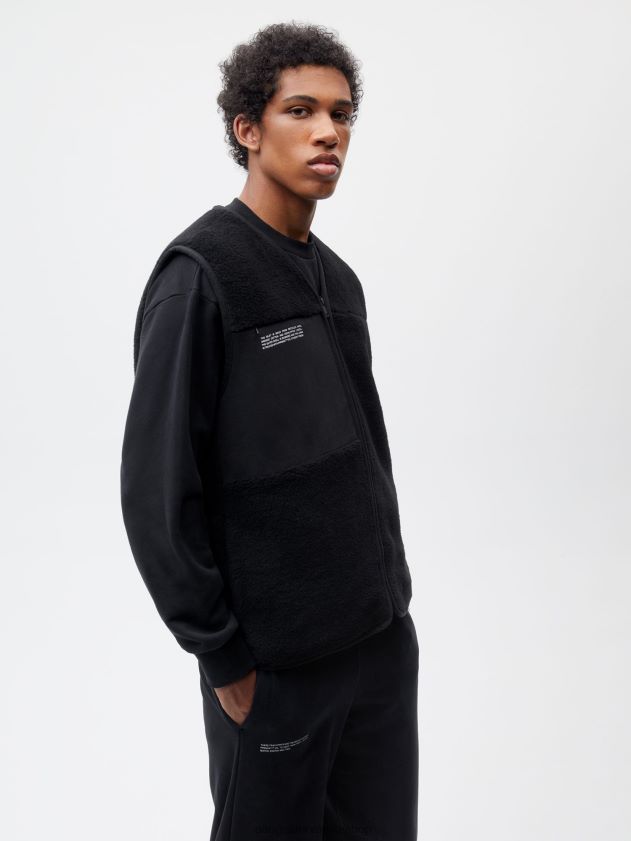 odjeća Pangaia majica od reciklirane vune crno žene 4VDHN0485