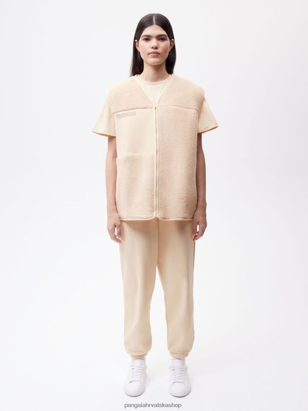 odjeća Pangaia majica od reciklirane vune pijesak žene 4VDHN0444