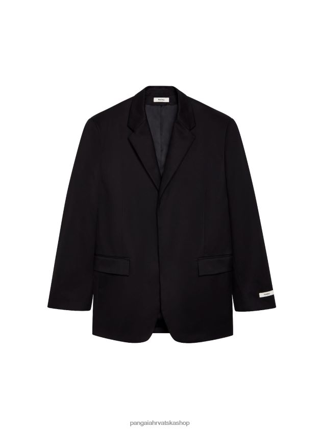odjeća Pangaia prevelik krojeni blejzer od organskog pamuka crno žene 4VDHN0456