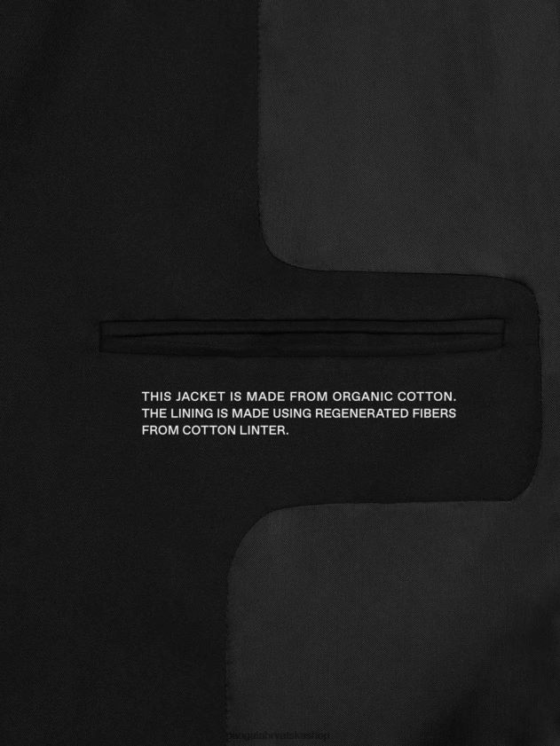 odjeća Pangaia prevelik krojeni blejzer od organskog pamuka crno žene 4VDHN0456