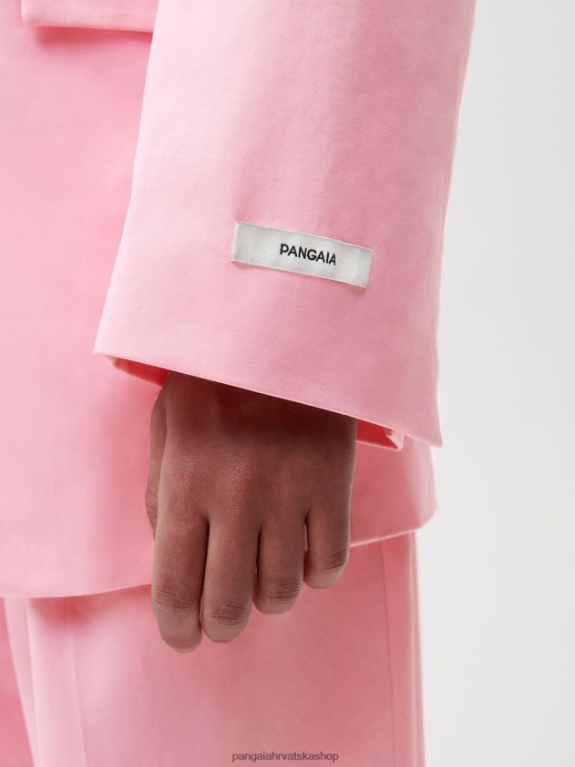 odjeća Pangaia prevelik krojeni blejzer od organskog pamuka sakura ružičasta žene 4VDHN0466
