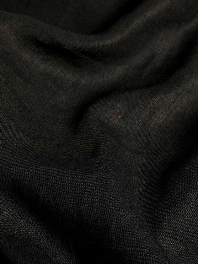 odjeća Pangaia košulja dugih rukava s ovratnikom od aloe lana crno žene 4VDHN0398