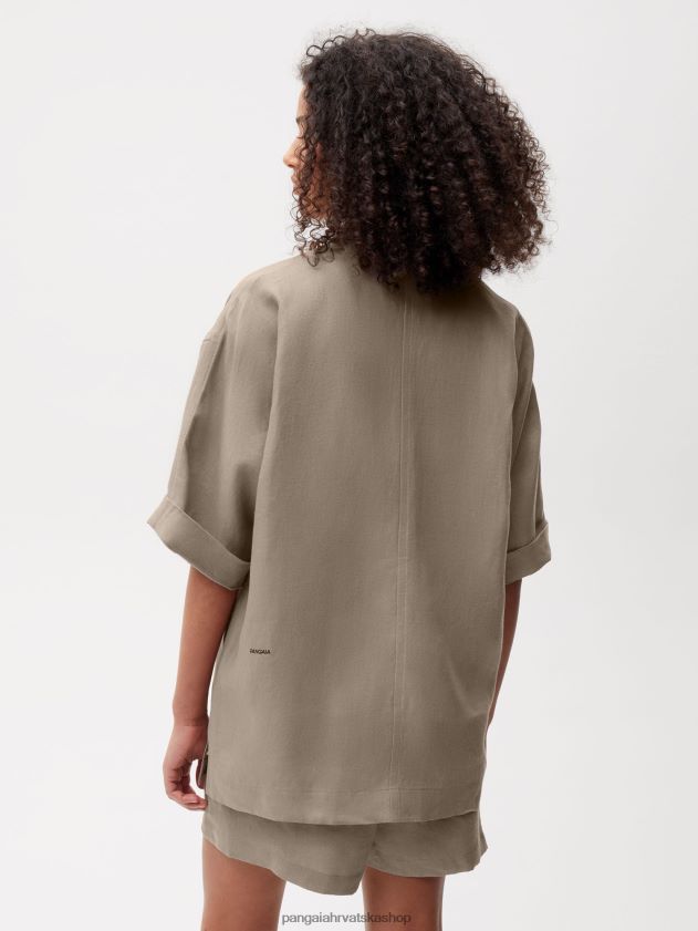 odjeća Pangaia košulja kratkih rukava od aloe lana gljiva žene 4VDHN0396