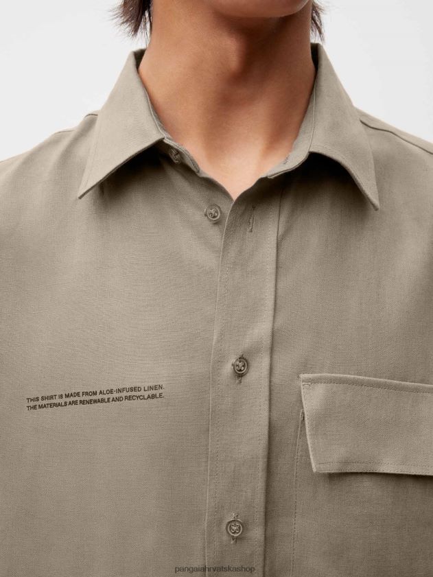 odjeća Pangaia košulja kratkih rukava od aloe lana gljiva žene 4VDHN0396