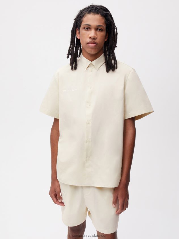 odjeća Pangaia košulja kratkih rukava s ovratnikom u boji ananasa cvijet bazge žene 4VDHN0394