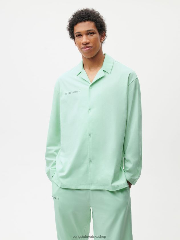 odjeća Pangaia pidžama košulja od organskog pamuka laguna zelena žene 4VDHN0430