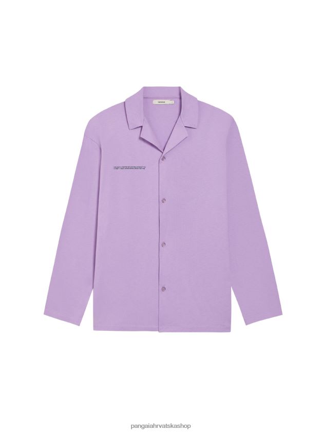 odjeća Pangaia pidžama košulja od organskog pamuka orhideja ljubičasta žene 4VDHN0435