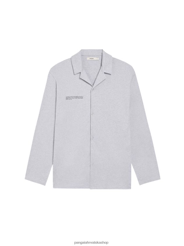 odjeća Pangaia pidžama košulja od organskog pamuka s c-vlaknom sivi lapor žene 4VDHN0426