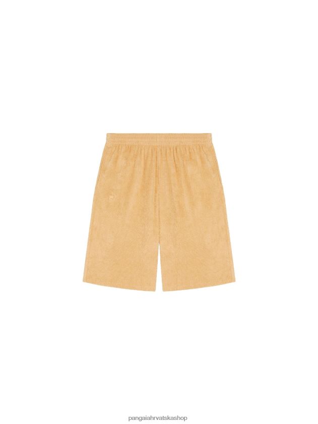 odjeća Pangaia brisanje dugih kratkih hlača ručnikom tamni pijesak žene 4VDHN0243