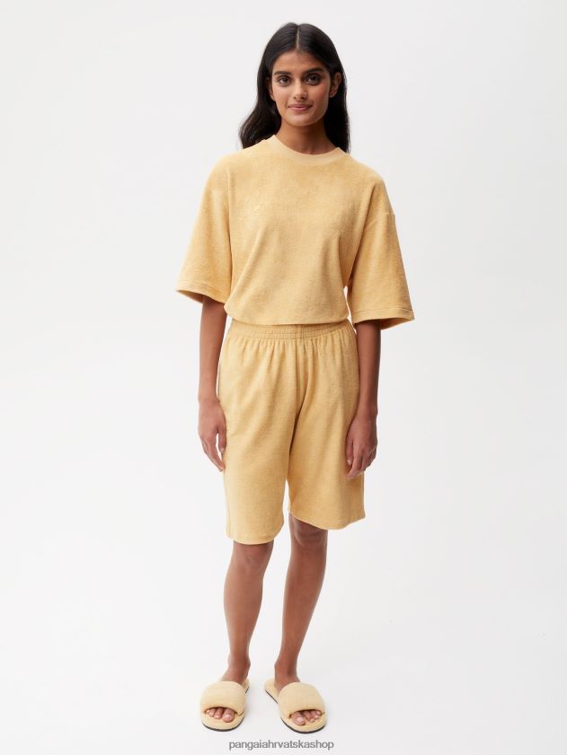 odjeća Pangaia brisanje dugih kratkih hlača ručnikom tamni pijesak žene 4VDHN0243