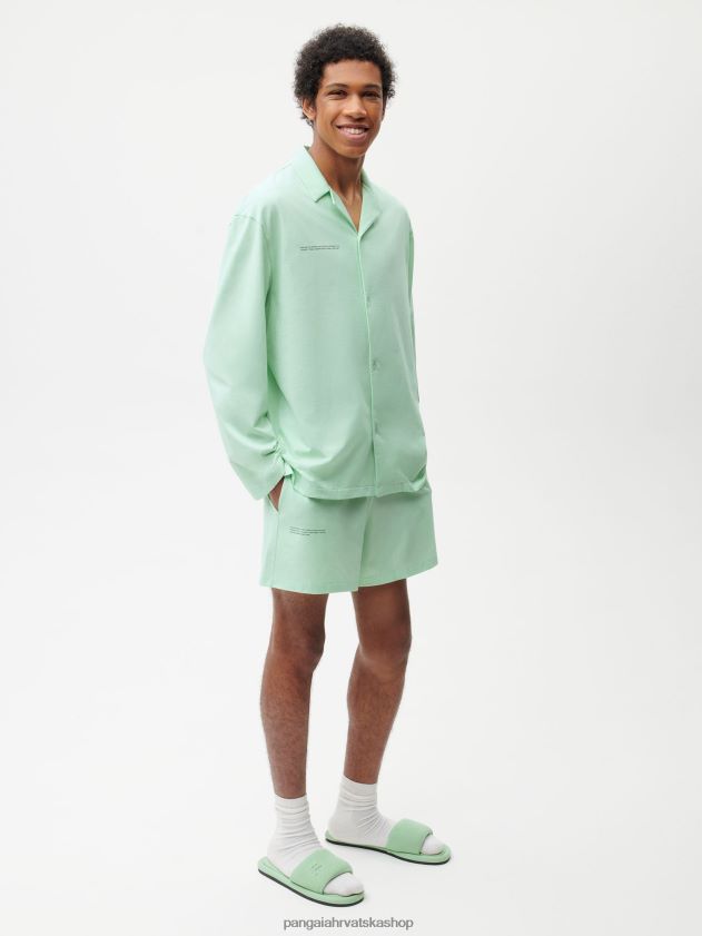 odjeća Pangaia široke kratke hlače od organskog pamuka laguna zelena žene 4VDHN0428