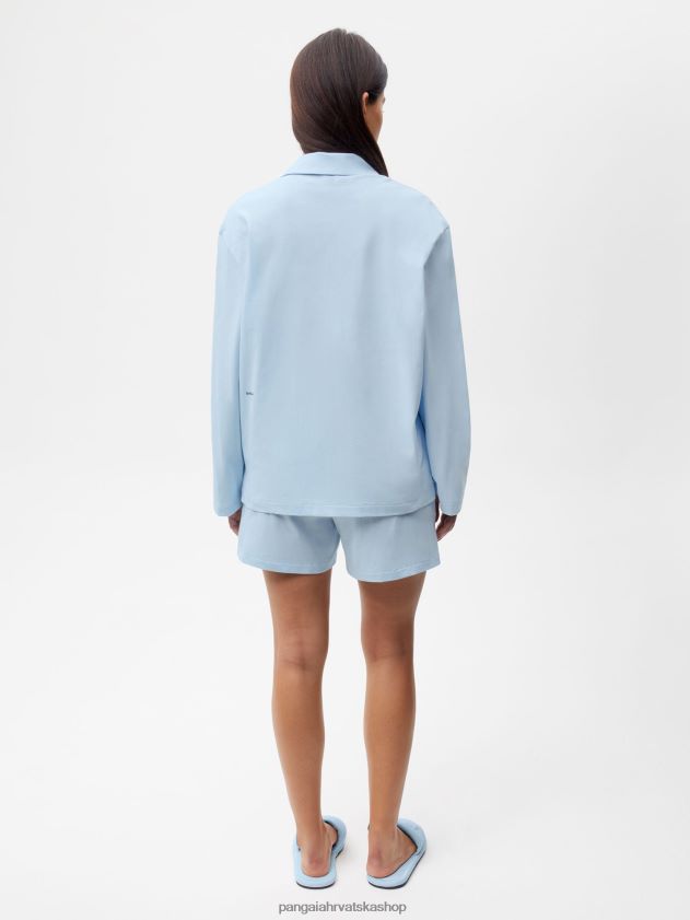 odjeća Pangaia široke kratke hlače od organskog pamuka mjesečev kamen plavi žene 4VDHN0436