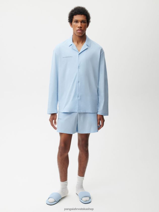 odjeća Pangaia široke kratke hlače od organskog pamuka mjesečev kamen plavi žene 4VDHN0436