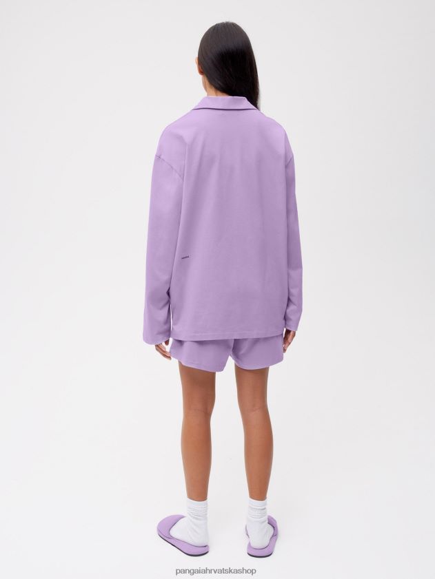 odjeća Pangaia široke kratke hlače od organskog pamuka orhideja ljubičasta žene 4VDHN0289