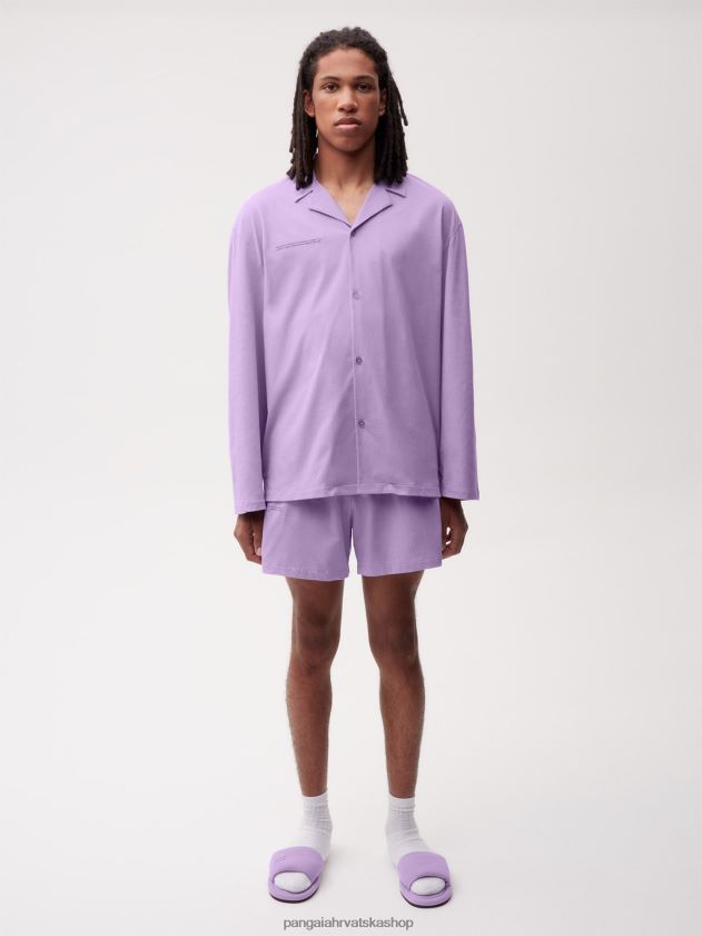 odjeća Pangaia široke kratke hlače od organskog pamuka orhideja ljubičasta žene 4VDHN0289