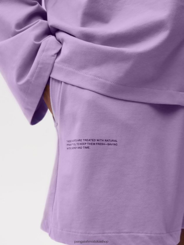 odjeća Pangaia široke kratke hlače od organskog pamuka orhideja ljubičasta žene 4VDHN0289