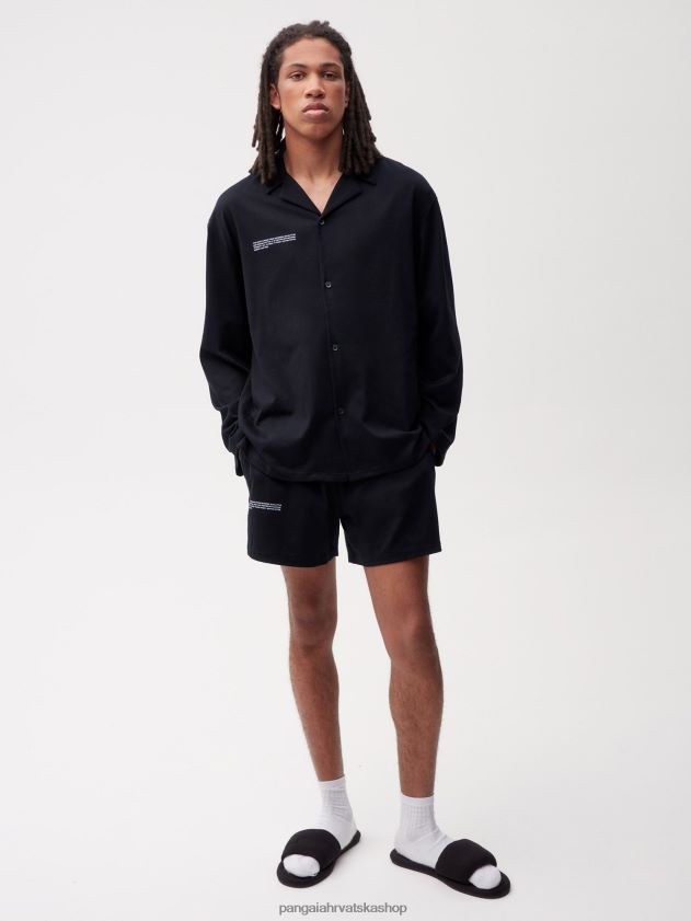 odjeća Pangaia široke kratke hlače od organskog pamuka s c-vlaknom crno žene 4VDHN0237