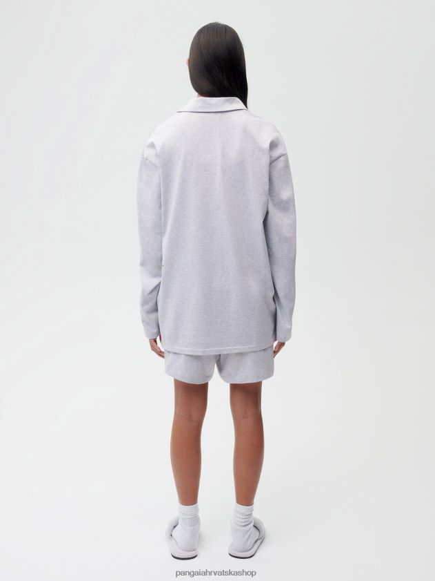 odjeća Pangaia široke kratke hlače od organskog pamuka s c-vlaknom sivi lapor žene 4VDHN0275