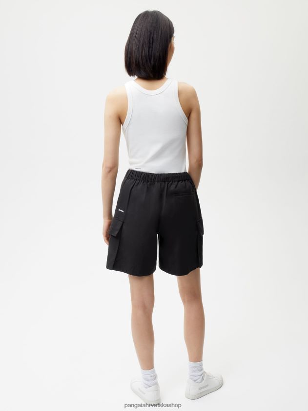 odjeća Pangaia kargo hlače od mješavine organskog pamuka crno žene 4VDHN0266