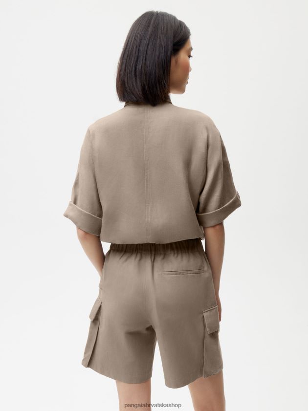 odjeća Pangaia kargo hlače od mješavine organskog pamuka gljiva žene 4VDHN0233