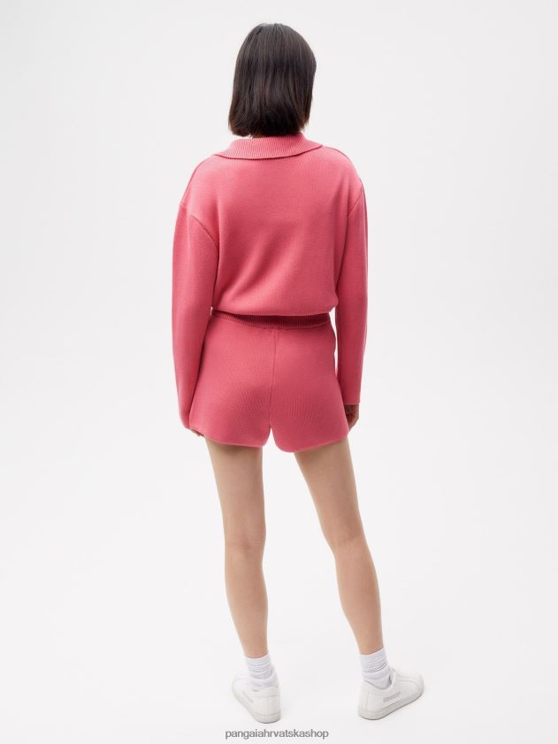 odjeća Pangaia pletene kratke hlače lotos ružičasta žene 4VDHN0278