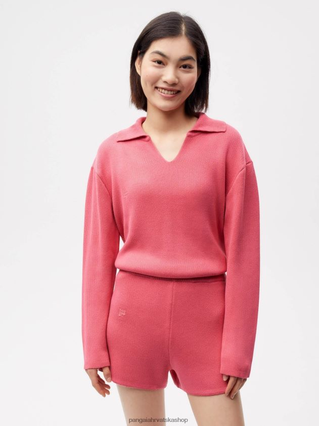 odjeća Pangaia pletene kratke hlače lotos ružičasta žene 4VDHN0278