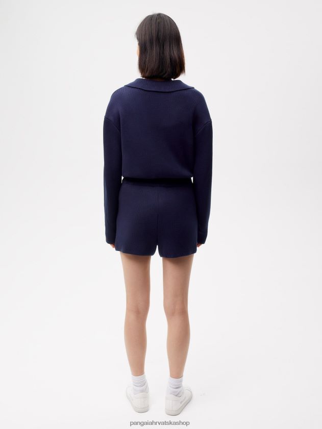 odjeća Pangaia pletene kratke hlače mornarsko plava žene 4VDHN0241
