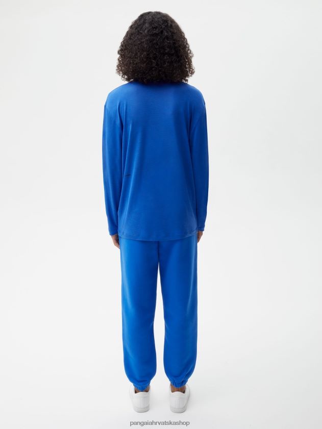 odjeća Pangaia c - majica dugih rukava od čistog vlakna kobalt plava žene 4VDHN0203