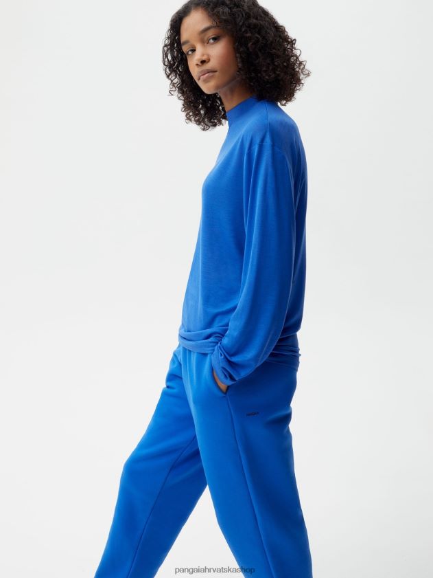 odjeća Pangaia c - majica dugih rukava od čistog vlakna kobalt plava žene 4VDHN0203