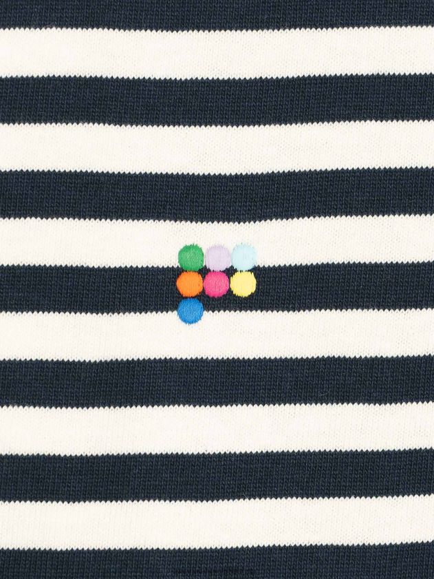 odjeća Pangaia kutijasta majica s prugama od recikliranog pamuka mornarsko plava žene 4VDHN0138