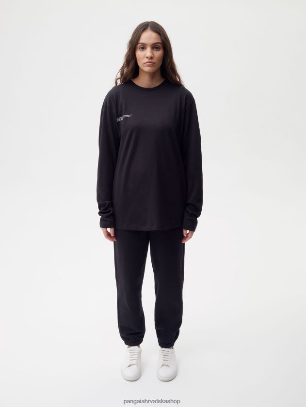 odjeća Pangaia majica dugih rukava od organskog pamuka s c-vlaknom crno žene 4VDHN0178