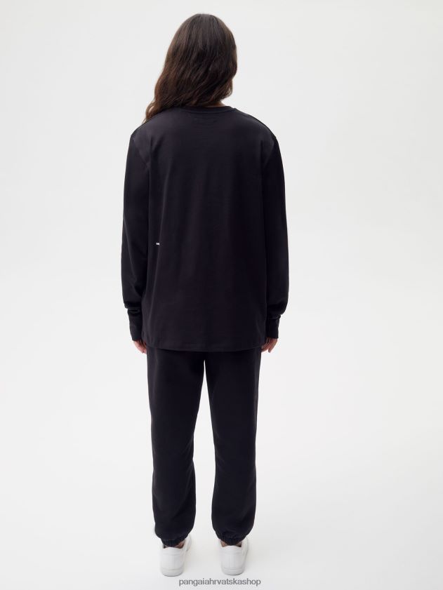 odjeća Pangaia majica dugih rukava od organskog pamuka s c-vlaknom crno žene 4VDHN0178