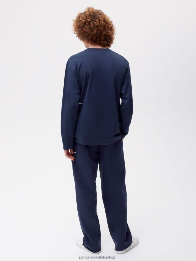 odjeća Pangaia majica dugih rukava od organskog pamuka s c-vlaknom mornarsko plava žene 4VDHN0149