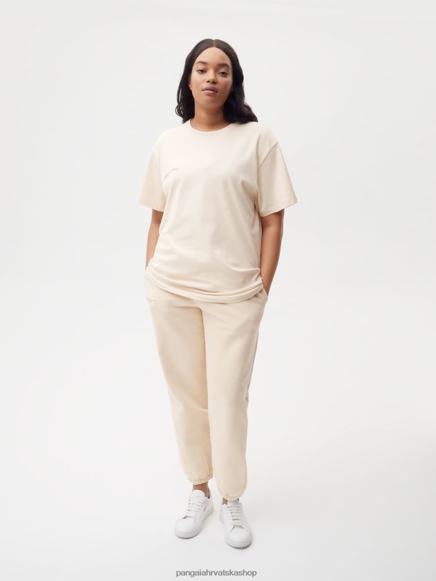 odjeća Pangaia majica kratkih rukava od organskog pamuka s jezgrom od c-vlakana pijesak žene 4VDHN0150