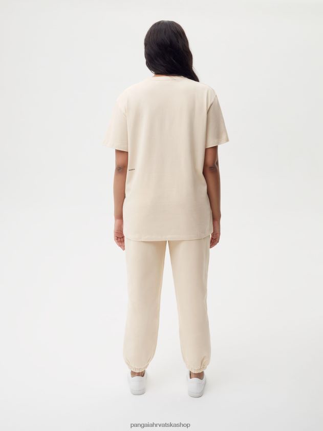 odjeća Pangaia majica kratkih rukava od organskog pamuka s jezgrom od c-vlakana pijesak žene 4VDHN0150