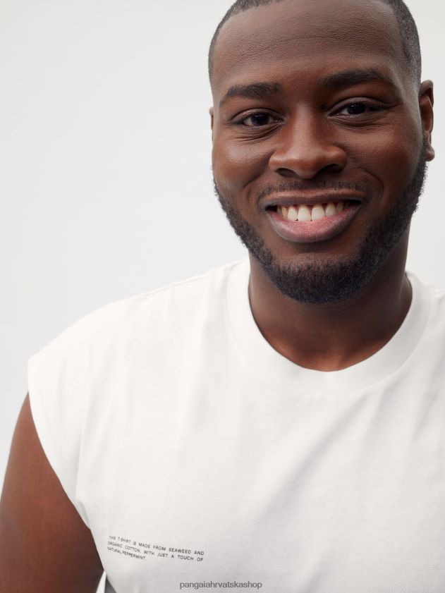 odjeća Pangaia majica skraćenih ramena od organskog pamuka s jezgrom od c-vlakana prljavo bijela žene 4VDHN0165