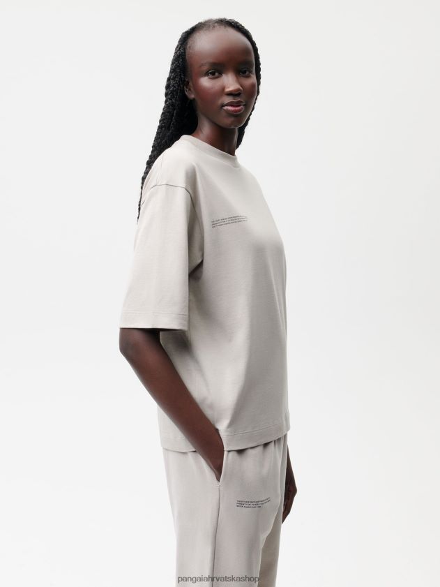 odjeća Pangaia opuštena majica kratkih rukava od organskog pamuka s c-vlaknom kamen žene 4VDHN0131