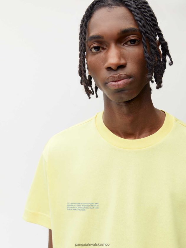odjeća Pangaia u pretvorbenoj pamučnoj 365 majici sunčeva zraka žuta žene 4VDHN0188