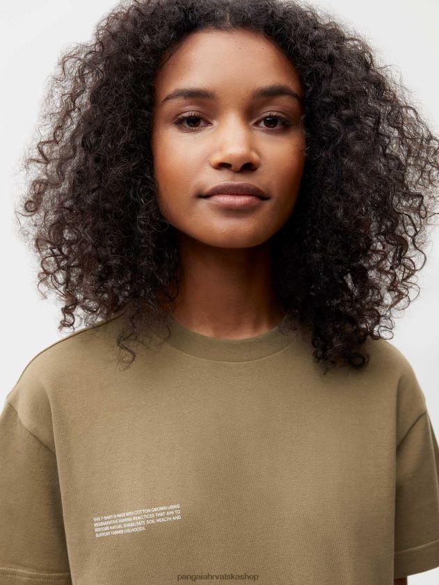 odjeća Pangaia u pretvorbenoj pamučnoj 365 majici ugljen smeđa žene 4VDHN0210