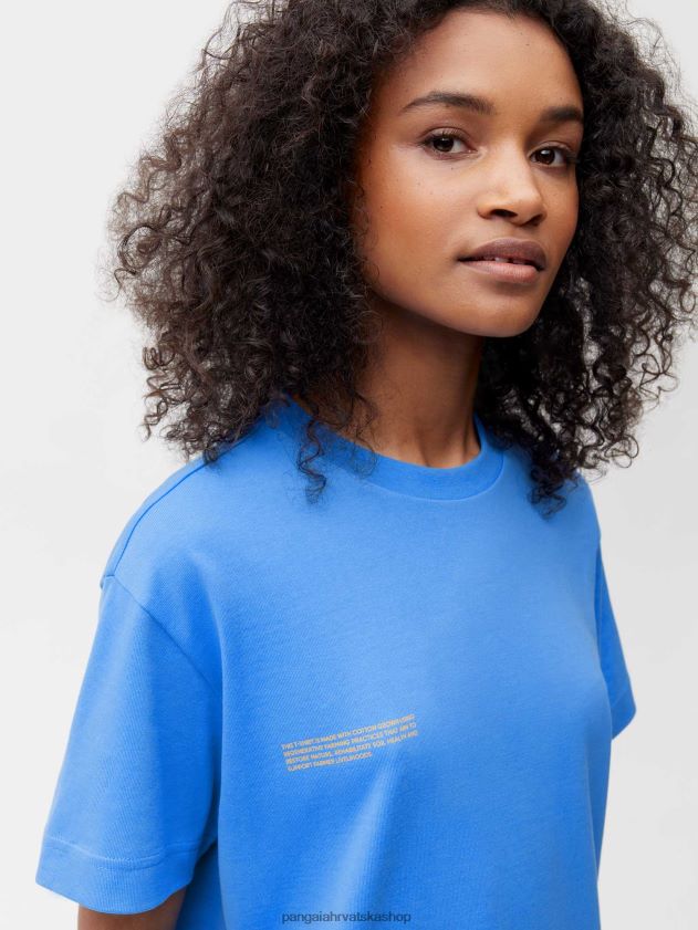 odjeća Pangaia u pretvorbenoj pamučnoj 365 majici voda plava žene 4VDHN0122