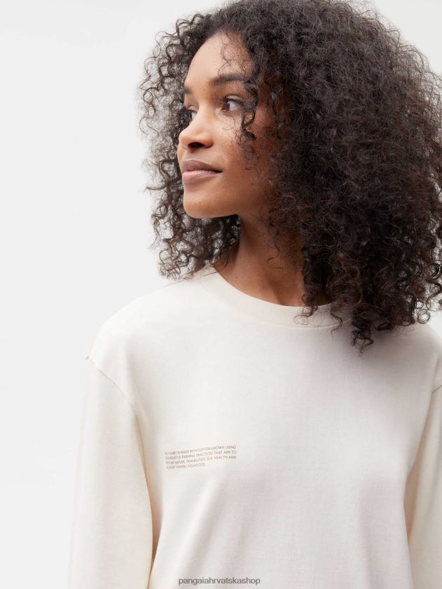 odjeća Pangaia u pretvorbenoj pamučnoj majici dugih rukava pamuk bijeli žene 4VDHN0130