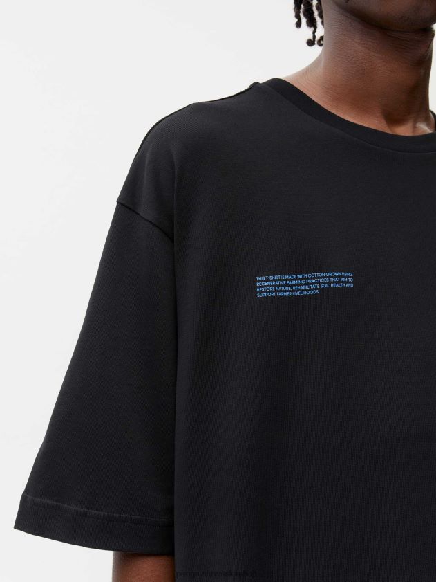 odjeća Pangaia u pretvorbenoj pamučnoj majici kratkih rukava crno žene 4VDHN0129