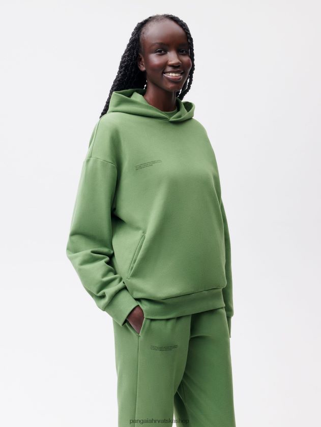 odjeća Pangaia 365 hoodie - boja lješnjaka amp stabljika zelena žene 4VDHN05