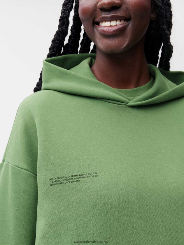 odjeća Pangaia 365 hoodie - boja lješnjaka amp stabljika zelena žene 4VDHN05