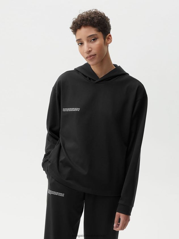 odjeća Pangaia gornji dio salonke od organskog pamuka s c-vlaknom crno žene 4VDHN066