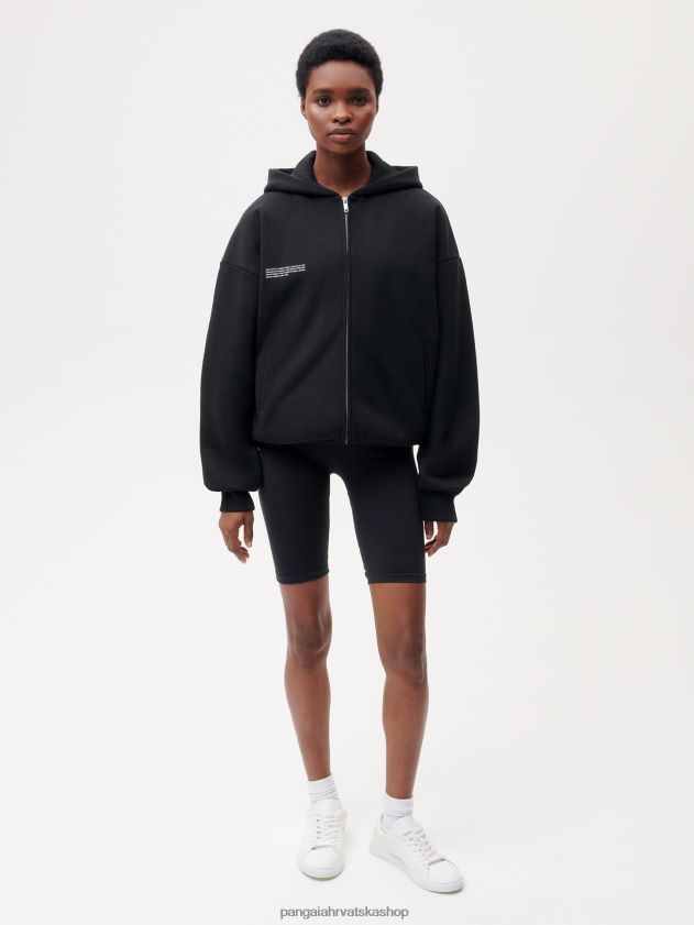 odjeća Pangaia široka majica s patentnim zatvaračem crno žene 4VDHN059