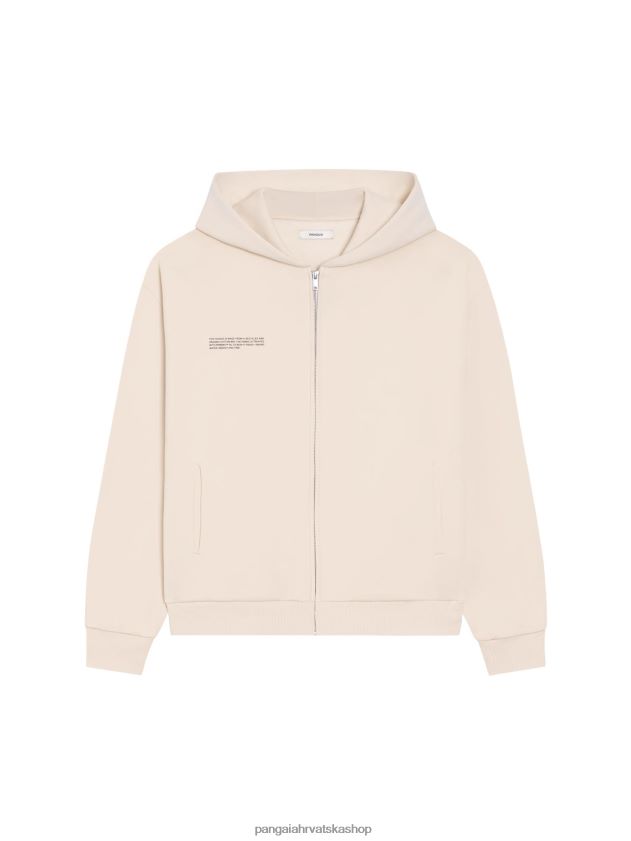 odjeća Pangaia široka majica s patentnim zatvaračem pijesak žene 4VDHN048