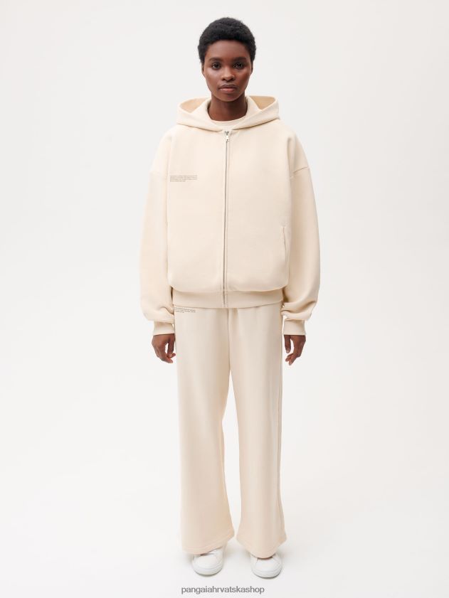 odjeća Pangaia široka majica s patentnim zatvaračem pijesak žene 4VDHN048